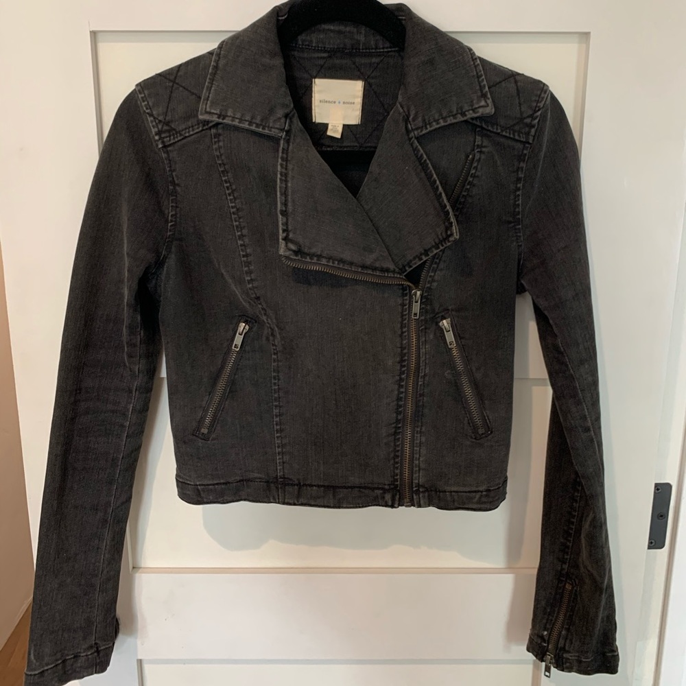 Silence + Noise. Denim Moto jacket